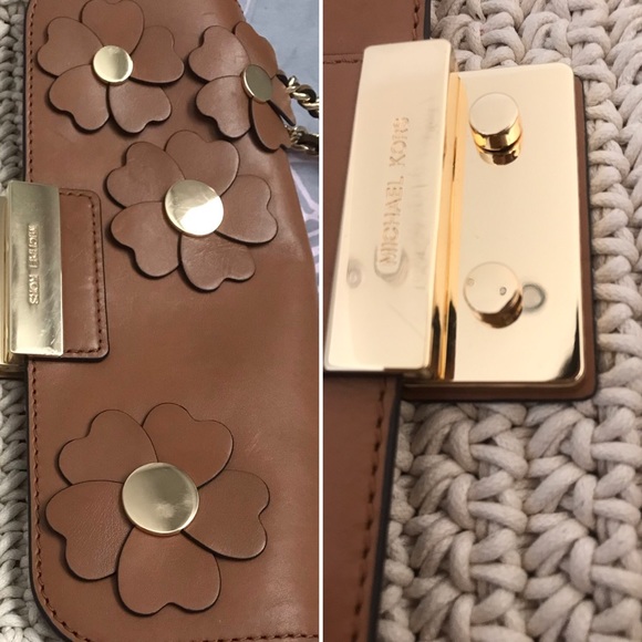 Michael Kors Sloan Floral Brown Leather Bag - Picture 6 of 7